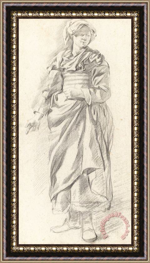 Gerrit Adriaensz. Berckheyde Standing Woman Framed Painting