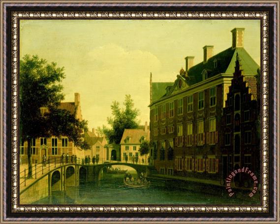 Gerrit Adriaensz. Berckheyde The Oude Zijds Herenlogement (gentlemen's Hotel) in Amsterdam Framed Painting