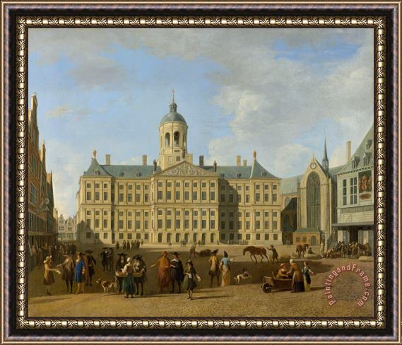 Gerrit Adriaensz. Berckheyde The Town Hall on The Dam, Amsterdam Framed Painting