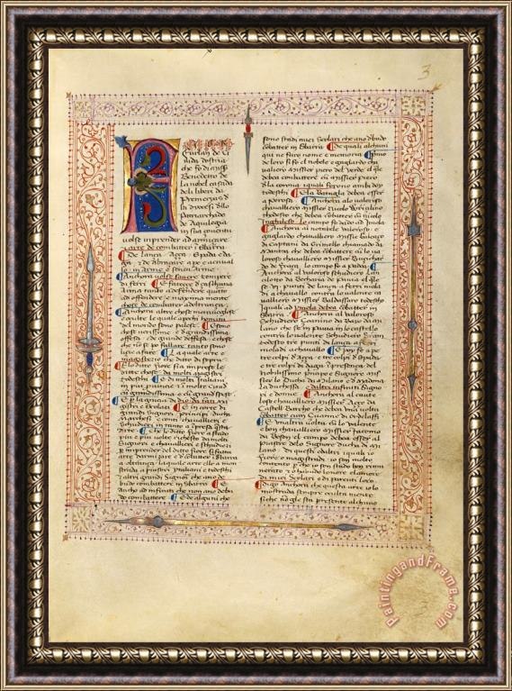 Getty Ms. Ludwig XV 13 01r Fiore Dei Liberi Framed Painting