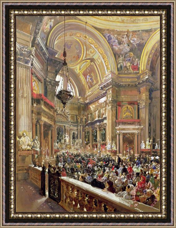 Giacinto Gigante The Miracle of the Liquefaction of the Blood of Saint Januarius Framed Painting