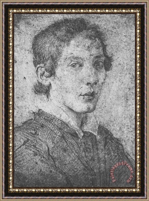 Gian Lorenzo Bernini Portrait of a Young Man (selfportrait) Framed Painting