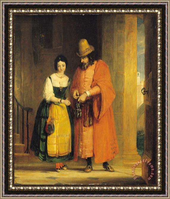 Gilbert Stuart Newton Shylock and Jessica from 'The Merchant of Venice' Framed Print