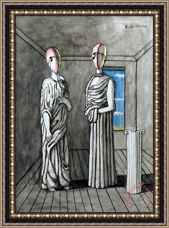 Giorgio De Chirico Les Deux Muses Framed Painting