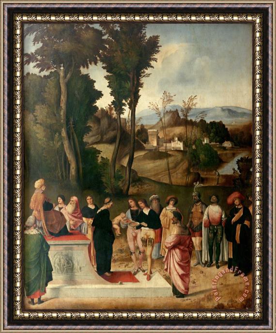Giorgione Mose Alla Prova Del Fuoco Framed Print