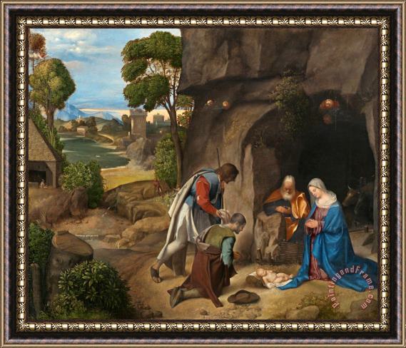 Giorgione The Adoration of The Shepherds Framed Painting