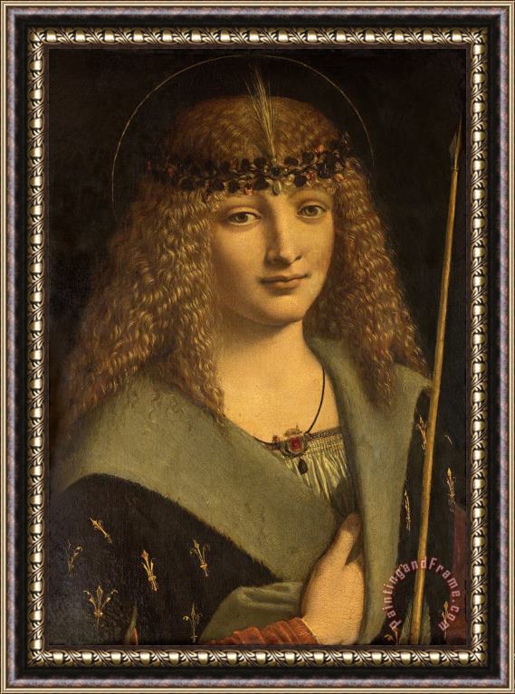 Giovanni Antonio Boltraffio Portrait of a Boy As Saint Sebastian Framed Print