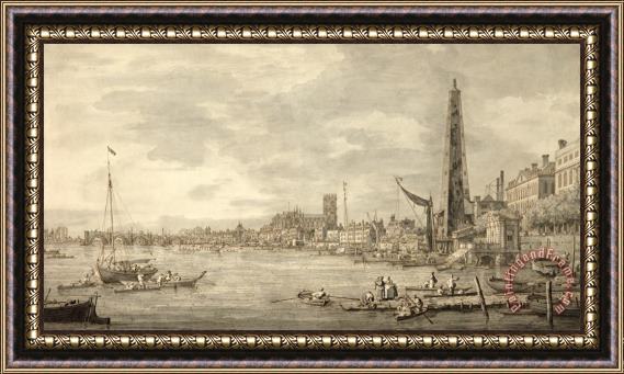 Giovanni Antonio Canaletto The Thames Looking towards Westminster from near York Water Gate Framed Print
