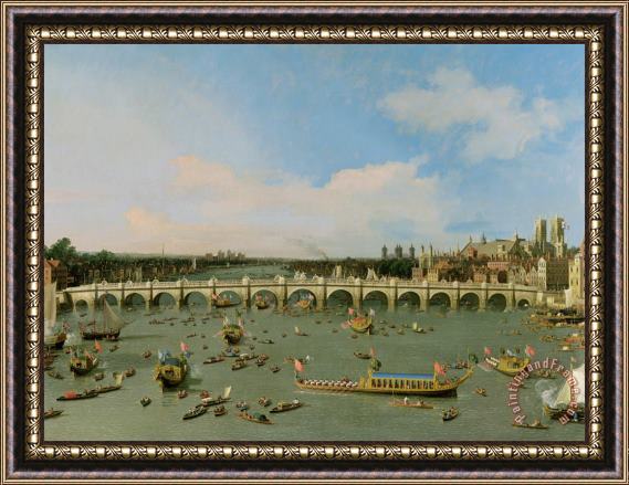 Giovanni Antonio Canaletto Westminster Bridge - London Framed Painting