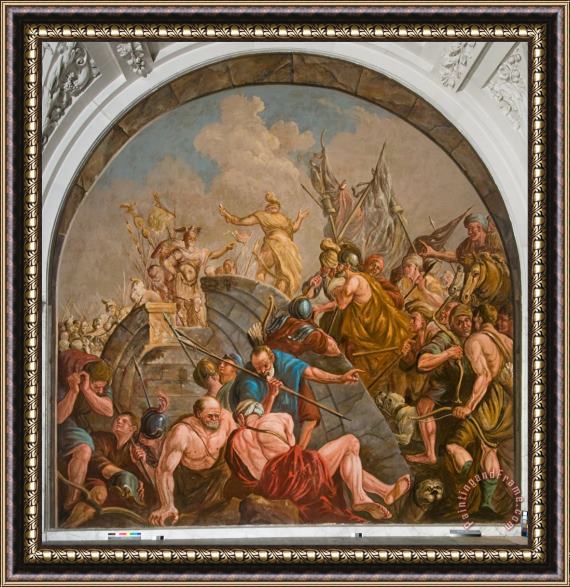 Giovanni Antonio de Groot The Peace Negotiations Between Claudius Civilis And Quintus Petillis Cerialis Framed Painting