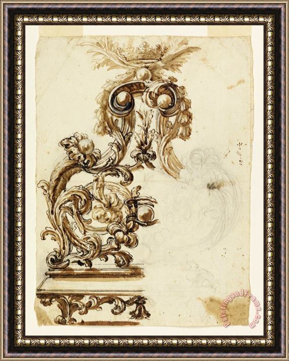 Giovanni Battista Foggini Design for a Gilt Bronze Ornament Framed Painting