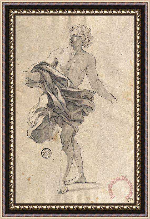 Giovanni Battista Gaulli Study for a Young Man Dancing Framed Painting
