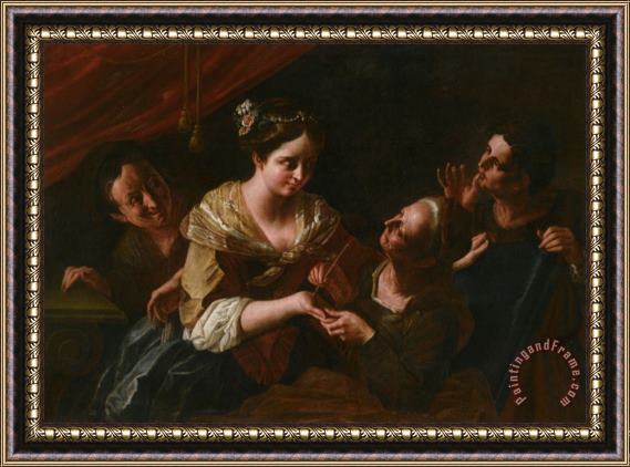 Giovanni Battista Lombardi A Fortune Teller Framed Painting