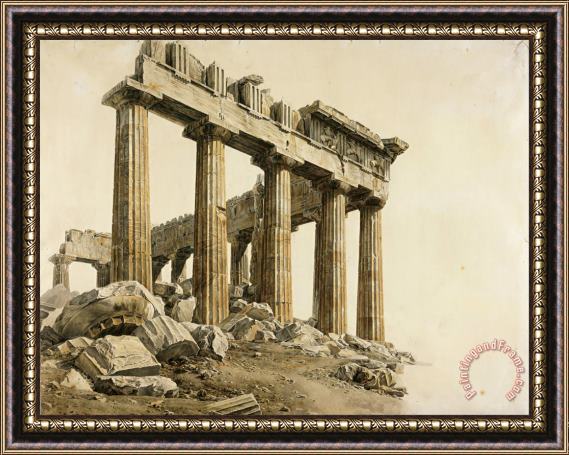 Giovanni Battista Lusieri  The South East Corner of The Parthenon, Athens Framed Painting