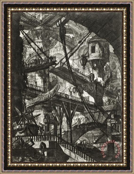 Giovanni Battista Piranesi The Drawbridge, Plate VII From The Series Carceri D'invenzione Framed Painting