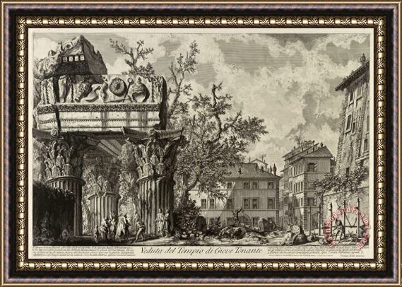 Giovanni Battista Piranesi Veduta with The Temple of Jove Framed Painting