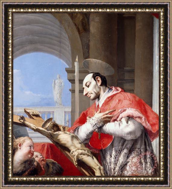 Giovanni Battista Tiepolo Saint Charles Borromeo Framed Painting