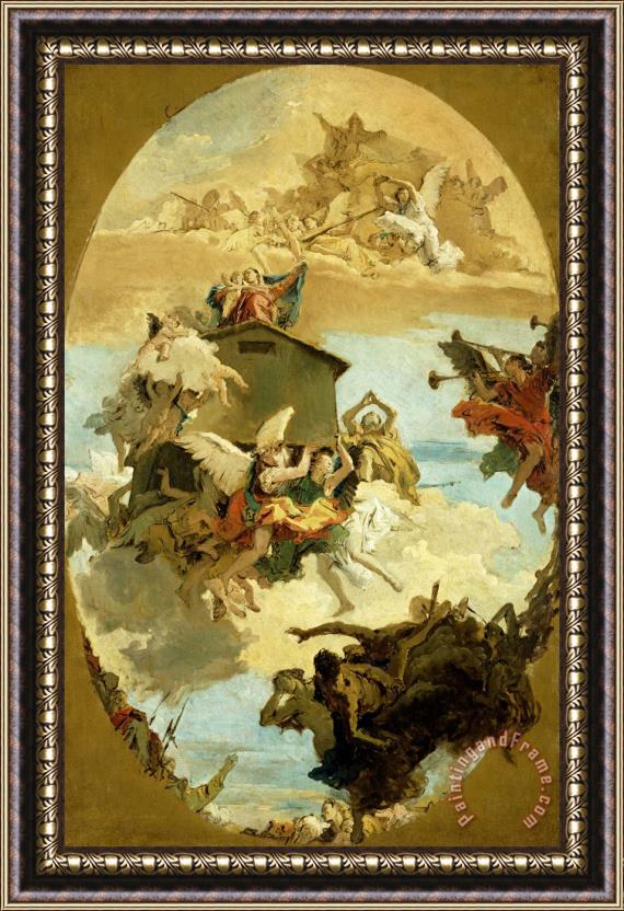 Giovanni Battista Tiepolo The Miracle of The Holy House of Loreto Framed Painting