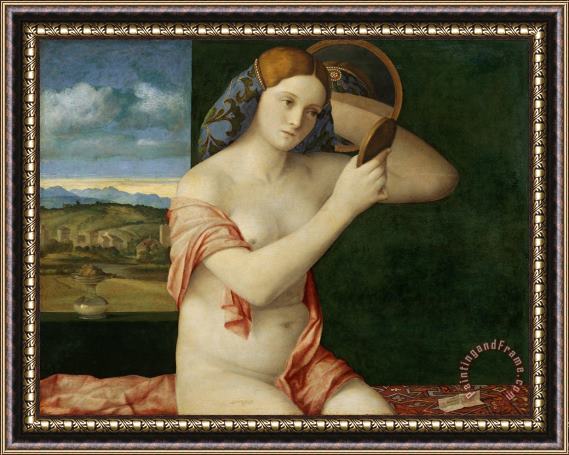 Giovanni Bellini Young Woman at Her Toilette Framed Painting
