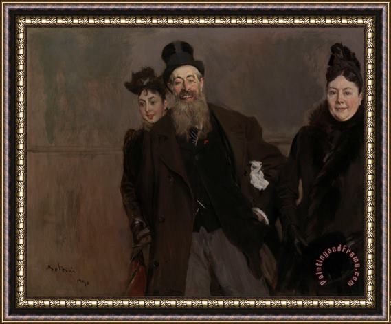 Giovanni Boldini John Lewis Brown with Wife And Daughter Framed Print