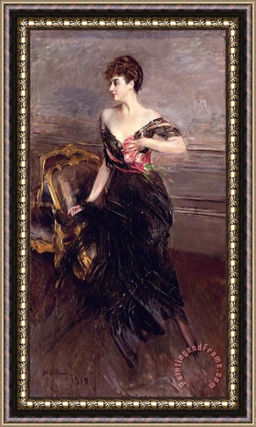 Giovanni Boldini Princess Cecile Murat Ney D'elchingen Framed Painting