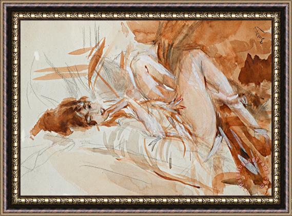Giovanni Boldini Reclining Lady Framed Painting