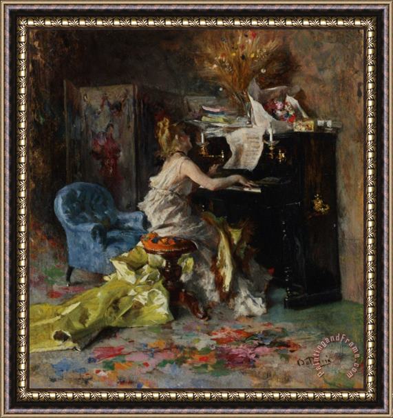 Giovanni Boldini Signora Al Pianoforte Framed Painting