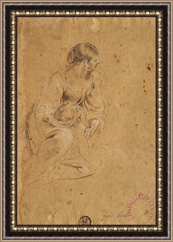 Giovanni Bonatti Study of a Female Figure Framed Painting