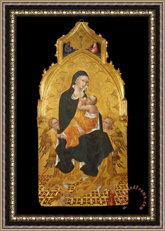 Giovanni di Paolo Madonna with Child And Angels; Annunciation Framed Print
