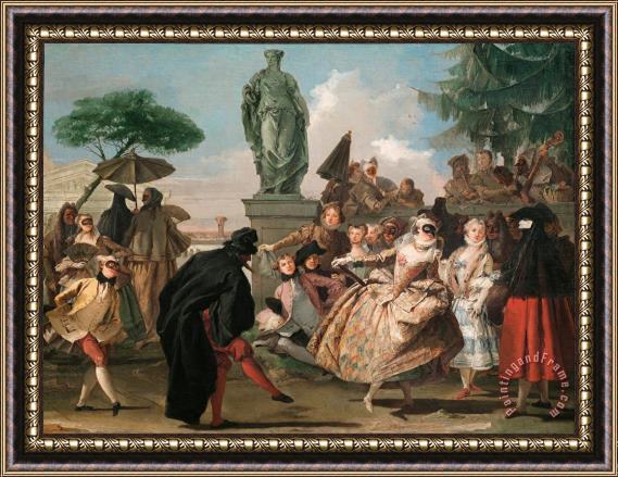 Giovanni Domenico Tiepolo The Minuet Framed Painting