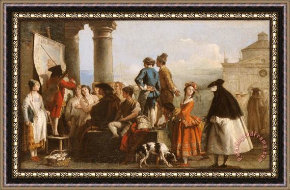 Giovanni Domenico Tiepolo The Storyteller Framed Print