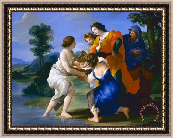 Giovanni Francesco Romanelli The Finding of Moses Framed Painting