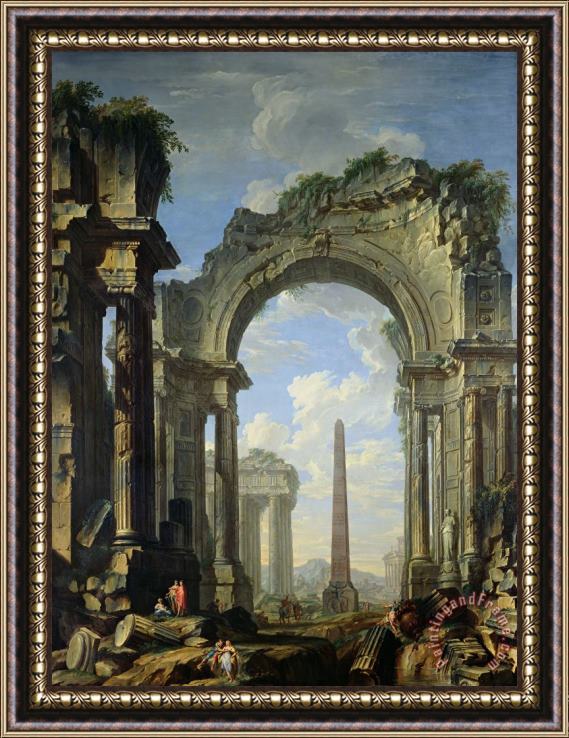 Giovanni Niccolo Servandoni Landscape With Ruins Framed Print