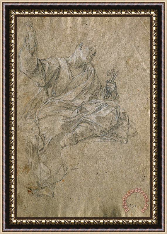 Giovanni Odazzi Study for The Apostle Peter Framed Painting