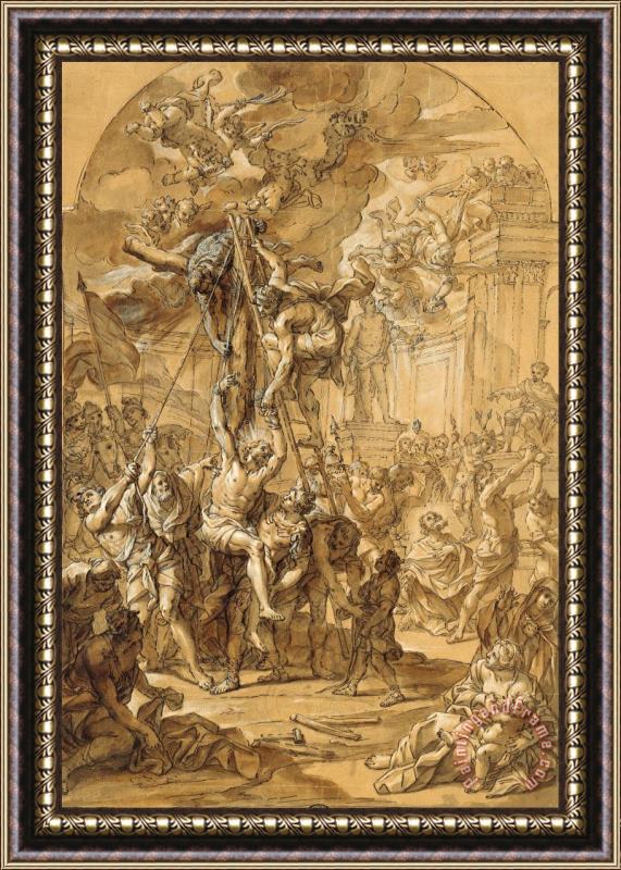 Giovanni Odazzi The Martyrdoms of The Apostles Philip And James The Lesser Framed Print