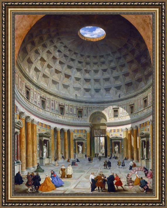 Giovanni Paolo Panini Interior Of The Pantheon Rome Framed Print By Giovanni Paolo Panini