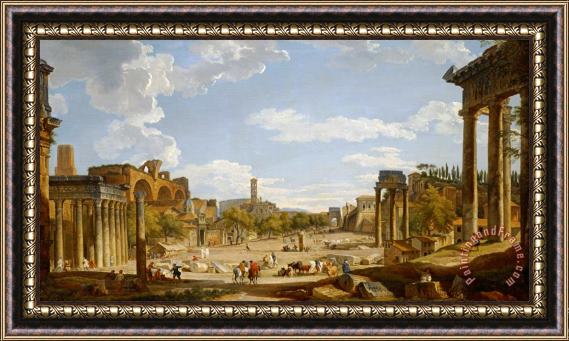 Giovanni Paolo Panini View of the Roman Forum Framed Print