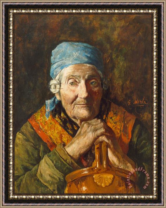 Girolamo Nerli An Old Woman (study) Framed Print