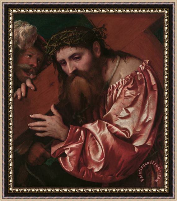 Girolamo Romanino Christ Carrying The Cross Framed Painting