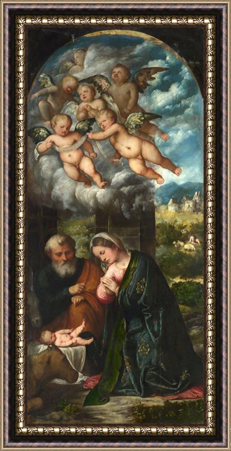 Girolamo Romanino The Nativity Framed Painting