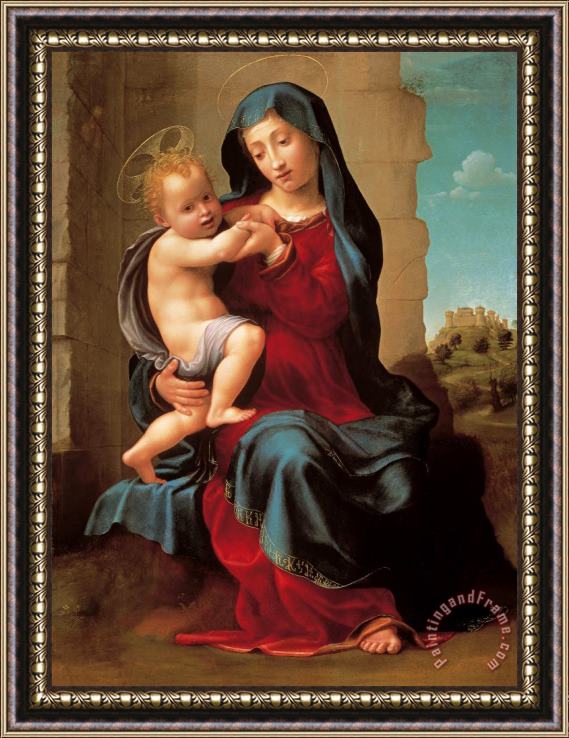 Giuliano Bugiardini Virgin And Child Framed Painting