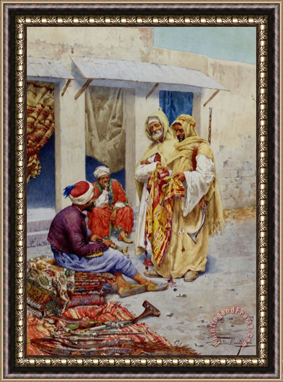 Giulio Rosati Carpet Seller Framed Painting