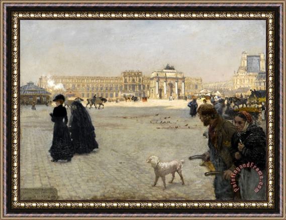 Giuseppe De Nittis La Place Du Carrousel : Ruines Des Tuileries En 1882 Framed Painting