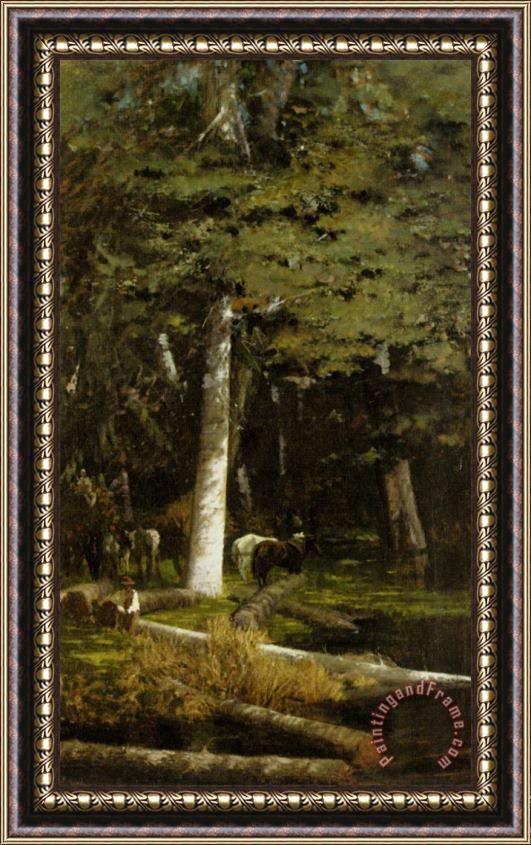 Giuseppe De Nittis Nella Foresta Framed Painting