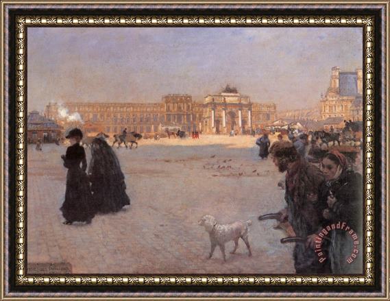 Giuseppe De Nittis The Place De Carrousel And The Ruins of The Tuileries Palace in 1882 Framed Painting