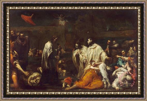 Giuseppe Maria Crespi  Bernard Tolomei And The Plague in Siena Framed Print