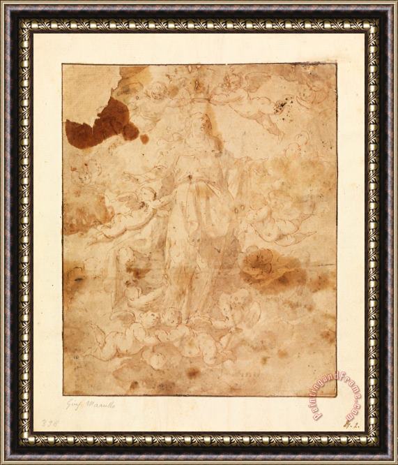 Giuseppe Marullo Study for The Ascension of The Virgin Framed Painting