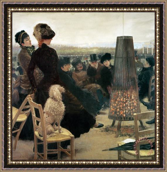 Giuseppe Nittis The Races At Auteuil Framed Painting