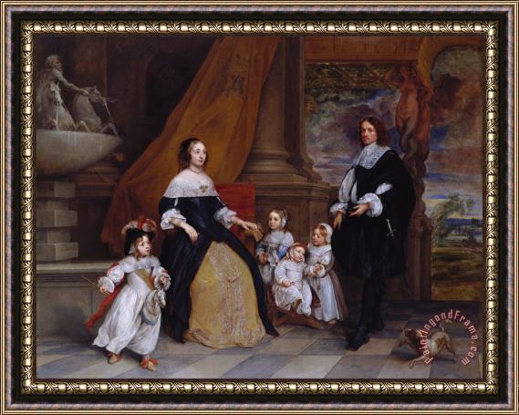 Gonzales Coques Family of Jan Baptista Anthoine Framed Painting