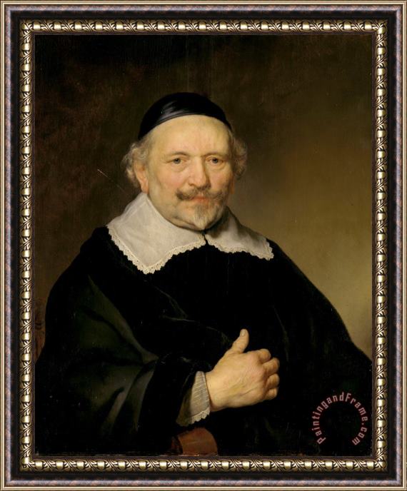 Govaert Flinck Portrait of a Man, Possibly Augustijn Wtenbogaert (or Johannes Wtenbogaert, Tax Collector of Amsterdam) Framed Painting
